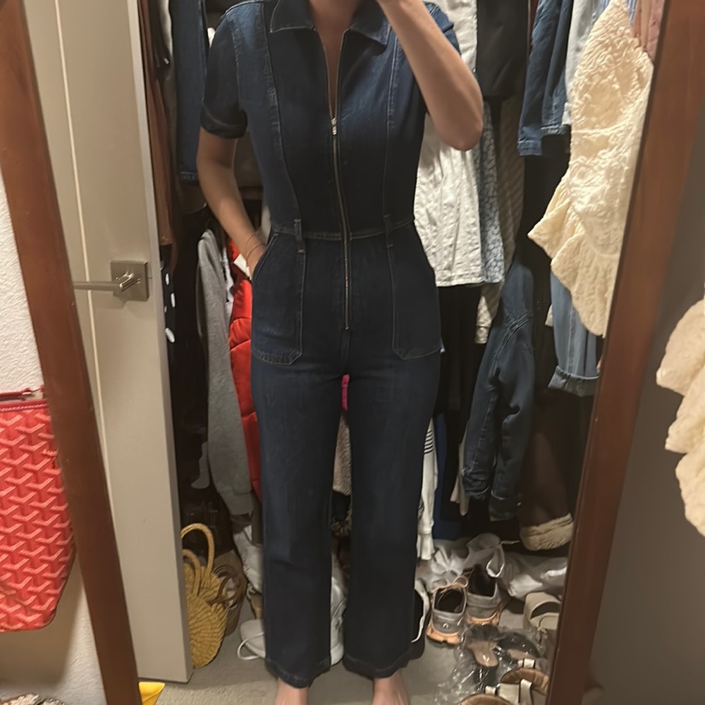 Denim forum jumpsuit